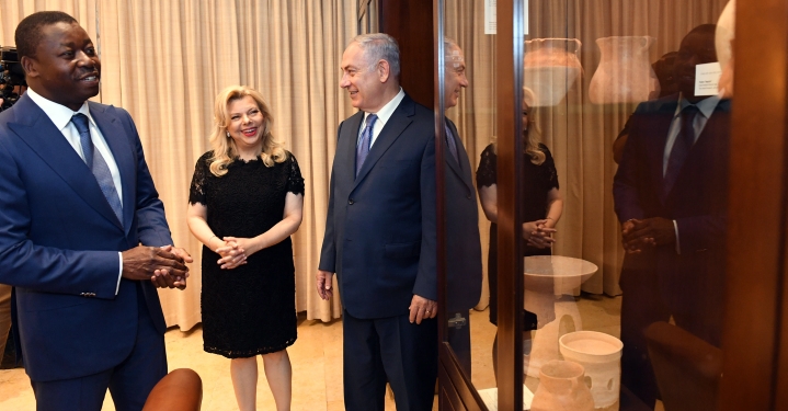 Prime Minister Benjamin Netanyahu and his wife Sara meet with President of Togo, Gnassingbe Eyadema, at the Prime Minister's House in Jerusalem, on August 7, 2017. Photo by Haim Zach / GPO *** Local Caption *** ??? ?????? ?????? ?????? ??????? ??? ?????? ????? ?? ???? ???? 
Gnassingbe Eyadema
?????? ??? ???? ??? ??????.
