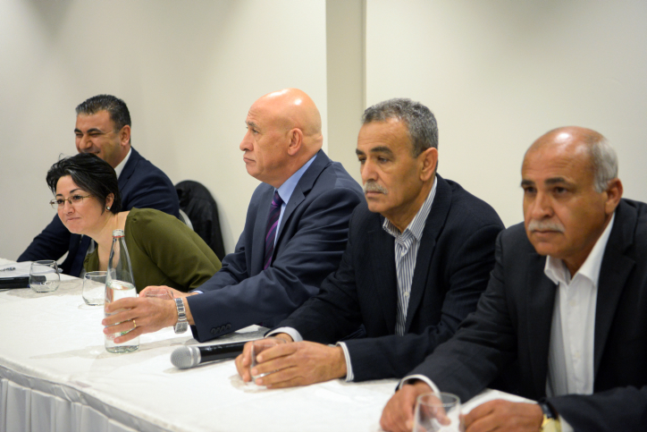 Joint Arab List member Basel Ghattas attends a press confrence together with members of the Balad political party in Nazareth, Northern Israel, March 17, 2017. Photo by Basel Awidat/Flash90 *** Local Caption *** ????
???? ????
??? ????
??? ?????
????
????? ????????
