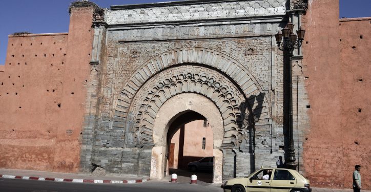 **File 12.10.2009** 
Bab Agnaou is one of the nineteen gates of Marrakech, Morocco. It was built in the 12th century in the time of the Almohad dynasty. on Oct 12.2009. photo by Abir Sultan / Flash 90. *** Local Caption *** ????
?????
??? 
??? 
??? ?????

???????
??????

 
???? ??????