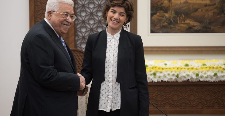 Palestinian President Mahmoud Abbas meets with Meretz Chairewoman Tamar Zandberg at the Mukataa compound, in the West Bank city of Ramallah, on March 10, 2019. Photo by Hadas Parush/Flash90 *** Local Caption *** ?????
???? ????? ?????????
????? ????
??????
???
????
???
??????