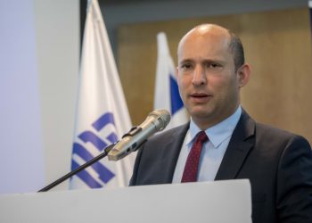 Education Minister Naftali Bennett speaks during a press conference announcing the launch of the new campaign "New South" of the New Right Political party, in Ashdod on March 26, 2019. Photo by Yonatan Sindel/Flash90 *** Local Caption *** ??? 
????
????? ???
?? ??????
????? ????????
????? ????
????? ????