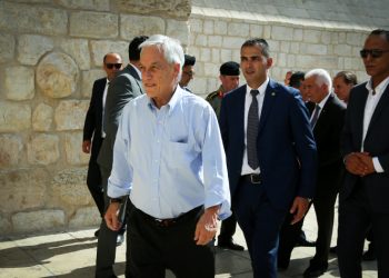 Chilean President Sebastian Pinera visits at the Church of the Nativity in the West Bank city of Bethlehem, June 25, 2019. Photo by Wisam Hashlamoun/Flash90 *** Local Caption *** ???
????
?????
??? ???
?????? ?????
??????? ???????
?'???