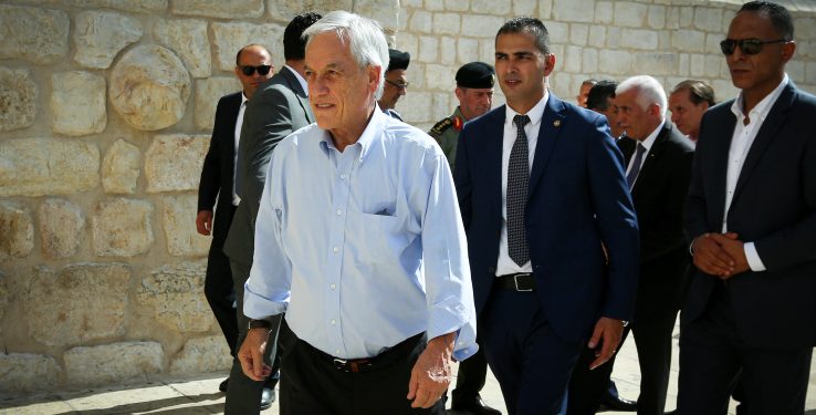 Chilean President Sebastian Pinera visits at the Church of the Nativity in the West Bank city of Bethlehem, June 25, 2019. Photo by Wisam Hashlamoun/Flash90 *** Local Caption *** ???
????
?????
??? ???
?????? ?????
??????? ???????
?'???