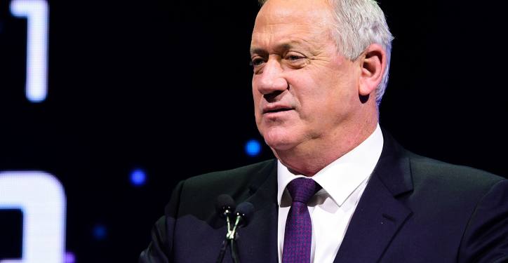 Head of Blue and White party Benny Gantz speaks at the annual international Municipal Innovation Conference in Tel Aviv, on February February 20, 2020. Photo by Avshalom Sassoni/Flash90
 *** Local Caption *** ????
????? 
????? ?????
??????
??? ???
???? ???