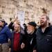 Jewish men take part in a special prayer in order to stop the Coronavirus epidemic, at the Westren Wall, Judaism's holiest prayer site in the Old City of Jerusalem, February 16, 2020. Photo by Olivier Fitoussi/Flash90 *** Local Caption *** ????
???????
???? ??????
????
???
?????
??????
?????
?????
?????
??????