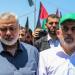 Hamas leaders in the Gaza Strip Ismail Haniya and Yahya Sinwar march during a protest against US President Donald Trump's deal of the century plan and the Peace to Prosperity conference in Bahrain, in Gaza City on June 26, 2019. Photo by Hassan Jedi/Flash90 *** Local Caption *** ???????
????????
?????
???????
?????
???
????
??????
???
?????? 
????
???? ???????
??????? ?????