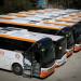 Public buses parked at a parking lot in Tzfat. The daily Israeli life has largely shut down with more cases of people being infected by the Coronavirus. April 03, 2020. Photo by David Cohen/Flash90 *** Local Caption *** ??????
?????
???????
??????
???