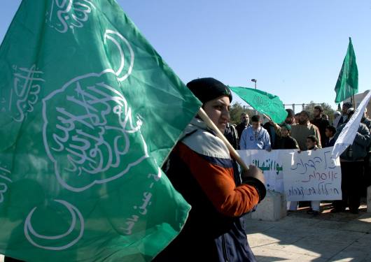Israeli Arab members of the Islamic Movement hold a flag during a demonstration against the construction of the 'Museum of Tolerance' in Jerusalem January 3, 2007. Israel 's highest court has ordered a halt to construction of the museum while mediators try to solve a religious row over plans to build on an ancient Muslim cemetery.Photo by Orel Cohen/FLASH90 *** Local Caption *** ?????? ???????? ????? ???? ????? ??????? ???????? ???????