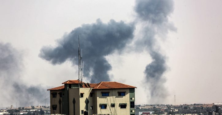 Smoke rises after Israel carried out an airstrike over  Rafah in the southern Gaza Strip,following the heavy mortar rocket fired earlier from Gaza, into Southern Israel. on May 29, 2018. Photo by Abed Rahim Khatib/ Flash90