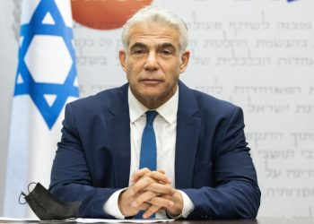 Head of the Yesh Atid party Yair Lapid speaks during a faction meeting at the Knesset, the Israeli parliament in Jerusalem, on August 2, 2021. Photo by Yonatan Sindel/Flash90 *** Local Caption *** ???? ????
?? ????
????
????