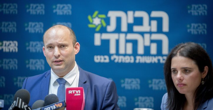 Head of the Jewish Home party Naftali Bennett leads a faction meeting at the Israeli parliament on February 12, 2018. Photo by Miriam Alster/FLASH90 *** Local Caption *** ????
???? ??????
????? ???
????? ???