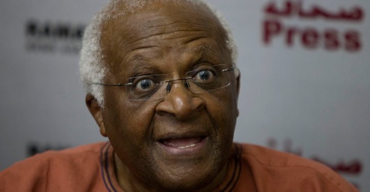 South Africa's Desmond Tutu, Archbishop and Nobel Peace Prize laureate, speaks during a press conference in Gaza City, Thursday, May 29, 2008. Tutu is on an official visit to the Gaza Strip.  Photo by Wissam Nassar/Flash 90 *** Local Caption *** ?????? ???? 
?????? ????? 
?????? ????