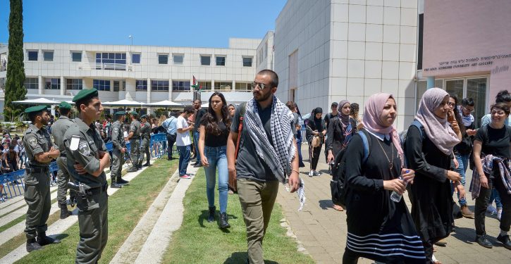 Arab Israeli and left wing student activists hold a memorial service during a rally marking the Nakba anniversary at the Tel Aviv University in Tel Aviv on May 14, 2018. Palestinians mark the Nakba day today, commemorating the expulsion and fleeing of Palestinians from their lands as a result of the 1948 war that led to the creation of the Jewish state. Photo by Yossi Zeliger/Flash90 *** Local Caption *** ???????? ???? ????? ?????? ???? ????? ??? ?????? ? ???? ?? ???? ????? ???? 48  ????? ??????? ??? ????? ?? ????  ?????? ? ?????????? ?? ????