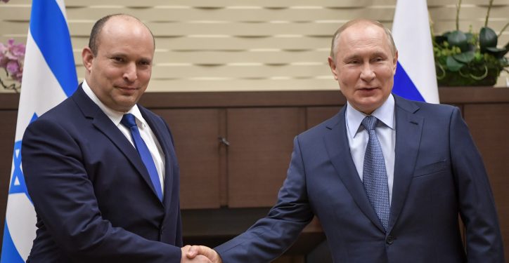 Israeli Prime Minister Naftali Bennett meets with Russian President Vladimir Putin in Moscow, Russia, on October 22, 2021. Photo by Kobi Gideon/GPO ***GPO HANDOUT, EDITORIAL USE ONLY/NO SALES*** *** Local Caption *** ??? ?????? ????? ??? ???? ?? ???? ????? ??????? ????? ??????? ???????