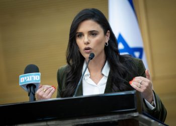 Israeli minister of Internal Affairs Ayelet Shaked holds a press conference at the Knesset, the Israeli parliament in Jerusalem on March 8, 2022. Photo by Yonatan Sindel/Flash90 *** Local Caption *** ????? ???
????? ????????
????