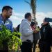 Itshak Wasserlauf et Itamar Ben Gvir plantent des arbres dans le Neguev en 2022. Photo by Flash90